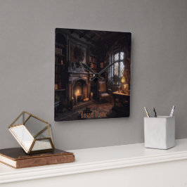 Mysteriöse Seebühne Quadratische Wanduhr