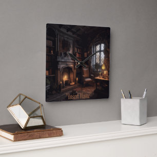 Mysteriöse Seebühne Quadratische Wanduhr