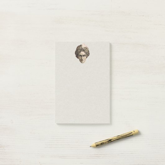 Mysteriöse Spooky Magical Genie Kopf Gesicht Turba Post-it Klebezettel (Auf Schreibtisch)