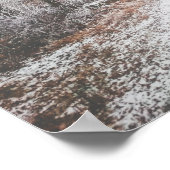 Mysteriöse Straße in einem gefrorenen Nebelwald Poster (Ecke)