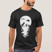Mysteriöse T Rex Offline Vollmond Wasser Reflectin T-Shirt (Vorderseite)
