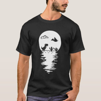 Mysteriöse T Rex Offline Vollmond Wasser Reflectin T-Shirt