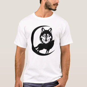 Mysteriöse Wolf-Silhouette in der Natur mit Nachtp T-Shirt