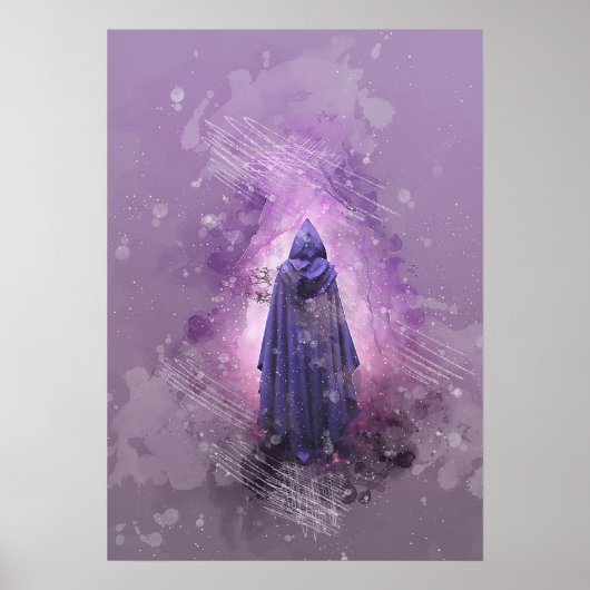 mysteriöse Zauberfigur Aquarellmalerei Poster (Vorne)