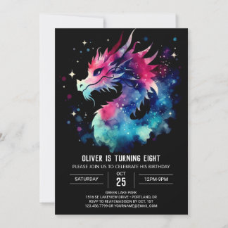Mysteriöser charmant Dragon zum Geburtstag Einladung