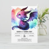 Mysteriöser Drache Geburtstag individuell anpassba Einladung (Stehend Vorderseite)