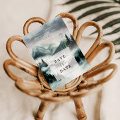 Mysteriöser Foggy Mountain Forest Save the Date Einladung