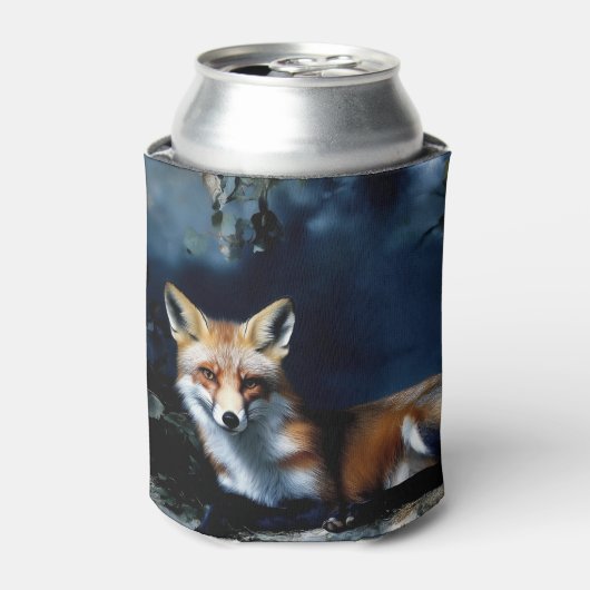 Mysteriöser Fuchs im Holzportrait Dosenkühler (Kanne Vorderseite)