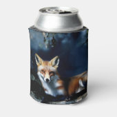 Mysteriöser Fuchs im Holzportrait Dosenkühler (Kanne Rückseite)