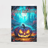 Mysteriöser, glühender Kürbis | Halloween Karte (Vorderseite)