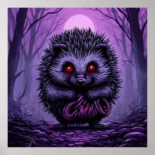 Mysteriöser Igel im Spooky Forest Poster (Vorne)