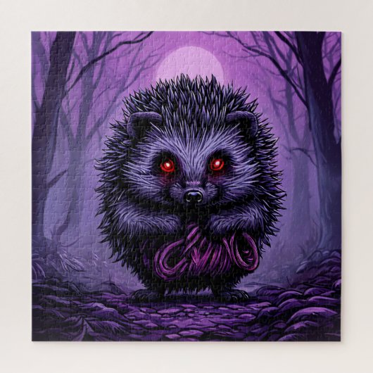 Mysteriöser Igel im Spooky Forest Puzzle (Vertikal)