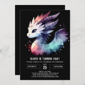 Mysteriöser intensiver Drache zum Geburtstag Einladung (Vorne/Hinten)