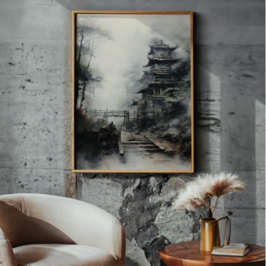 Mysteriöser japanischer Tempel Fotodruck