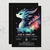 Mysteriöser kühne Drache Geburtstag Einladung (Vorne/Hinten)