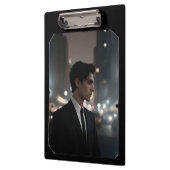 Mysteriöser Mann im Anzug bei Nacht - Kinofilm Klemmbrett (Links)