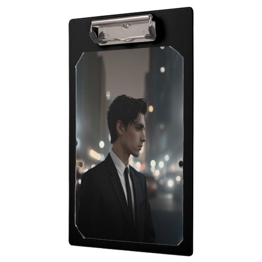 Mysteriöser Mann im Anzug bei Nacht - Kinofilm Klemmbrett (Links)