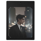 Mysteriöser Mann im Anzug bei Nacht - Kinofilm Klemmbrett (Rückseite)