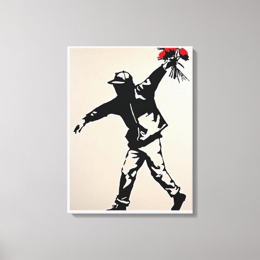 Mysteriöser Mann mit Blume Leinwanddruck (Vorderseite)