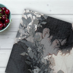 Mysteriöser Mensch und Blume Puzzle