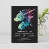 Mysteriöser Mighty Dragon zum Geburtstag Einladung (Stehend Vorderseite)