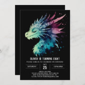 Mysteriöser Mighty Dragon zum Geburtstag Einladung (Vorne/Hinten)