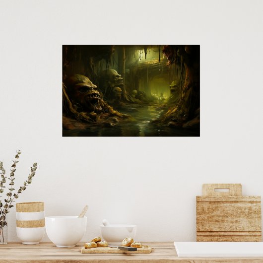 Mysteriöser Rückzug im Monster-Sumpf Poster (Küche)