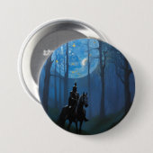 Mysteriöser Schwarzer Ritter im Mondlichtwald Button (Vorne & Hinten)