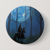 Mysteriöser Schwarzer Ritter im Mondlichtwald Button (Vorderseite)