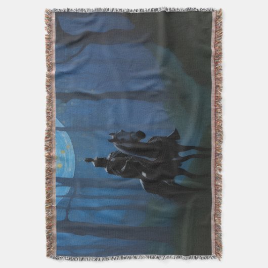 Mysteriöser Schwarzer Ritter im Mondlichtwald Decke (Vorderseite Vertikal)