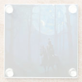 Mysteriöser Schwarzer Ritter im Mondlichtwald Glasuntersetzer (Rückseite)