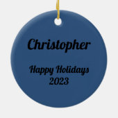 Mysteriöser Schwarzer Ritter im Mondlichtwald Keramik Ornament (Hinten)