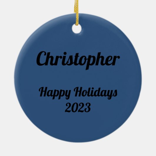 Mysteriöser Schwarzer Ritter im Mondlichtwald Keramik Ornament (Hinten)