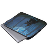 Mysteriöser Schwarzer Ritter im Mondlichtwald Laptopschutzhülle (Vorne Knopf)