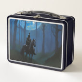 Mysteriöser Schwarzer Ritter im Mondlichtwald Metall Brotdose (Vorderseite)
