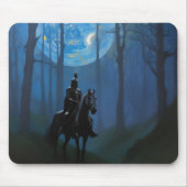 Mysteriöser Schwarzer Ritter im Mondlichtwald Mousepad (Vorne)