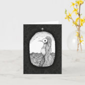 Mysteriöser Spooky Surrealismus Gothic Art Hallowe Karte (Gelbe Blume)