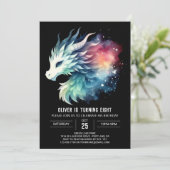 Mysteriöser Wilder Drache zum Geburtstag Einladung (Stehend Vorderseite)