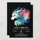 Mysteriöser Wilder Drache zum Geburtstag Einladung (Vorne/Hinten)