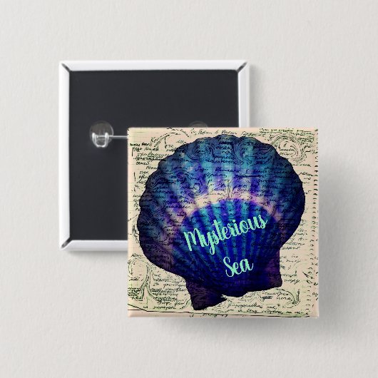 Mysteriöses Abzeichen mit Muschel Button (Vorne & Hinten)