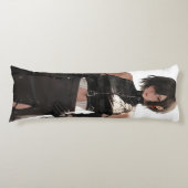 Mysteriöses Anime Girl Leather Seitenschläferkissen (Vorderseite)