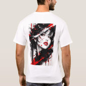 mysterioses Anime-Mädchen T-Shirt (Rückseite)
