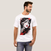 mysterioses Anime-Mädchen T-Shirt (Vorne ganz)