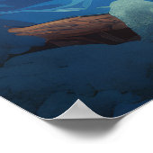 Mysteriöses Bigfoot Poster im PNG-Stil (Ecke)