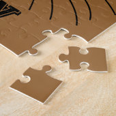 Mysteriöses Black Cat Face Brown Jigsaw Puzzle (Seite)