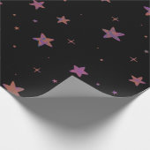 Mysteriöses Black Pboard Star Wrapping Paper Geschenkpapier (Ecke)