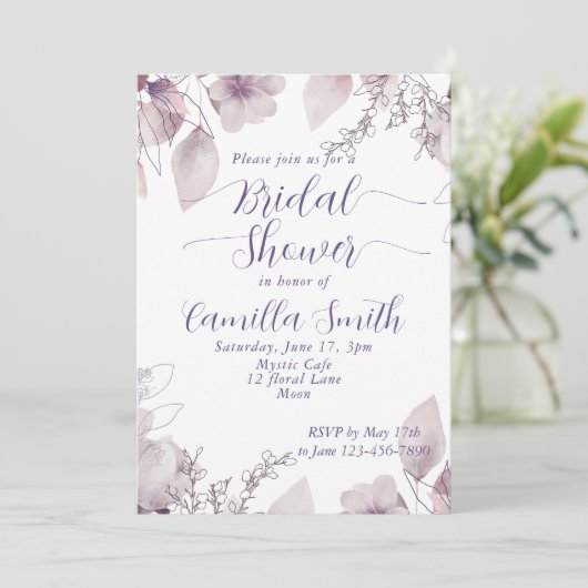 Mysteriöses Brautparty des Blumengartens Einladung (Stehend Vorderseite)