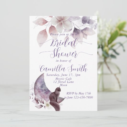 Mysteriöses Brautparty des Mondkatzenhofs Einladung (Stehend Vorderseite)