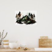 Mysteriöses dunkles Waldwasser Poster (Küche)