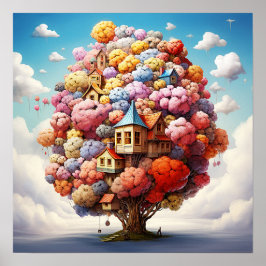 Mysteriöses farbenprächtiges Naturland Poster